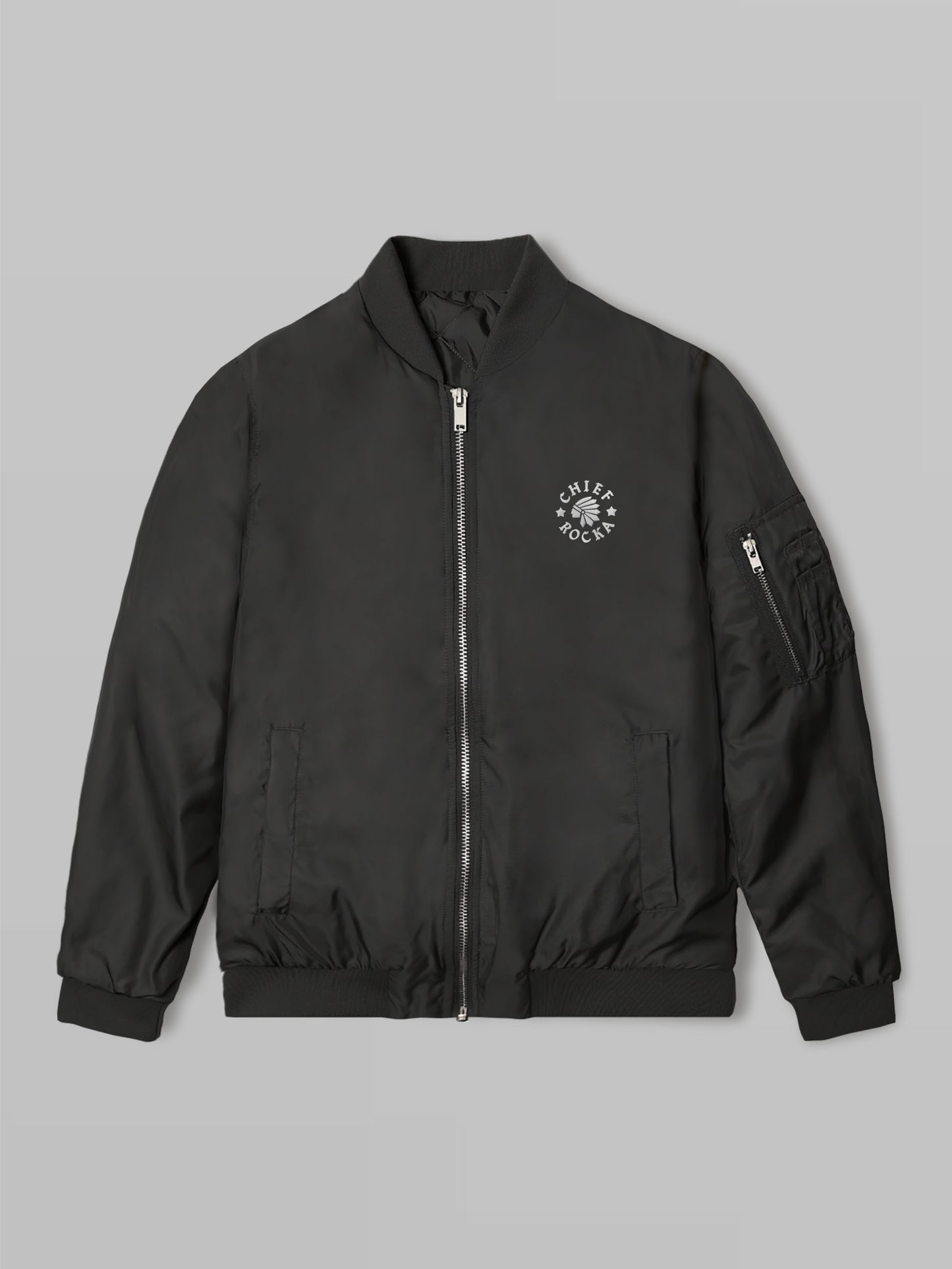 'Chief Rocka' Eco Bomber Jacket Black
