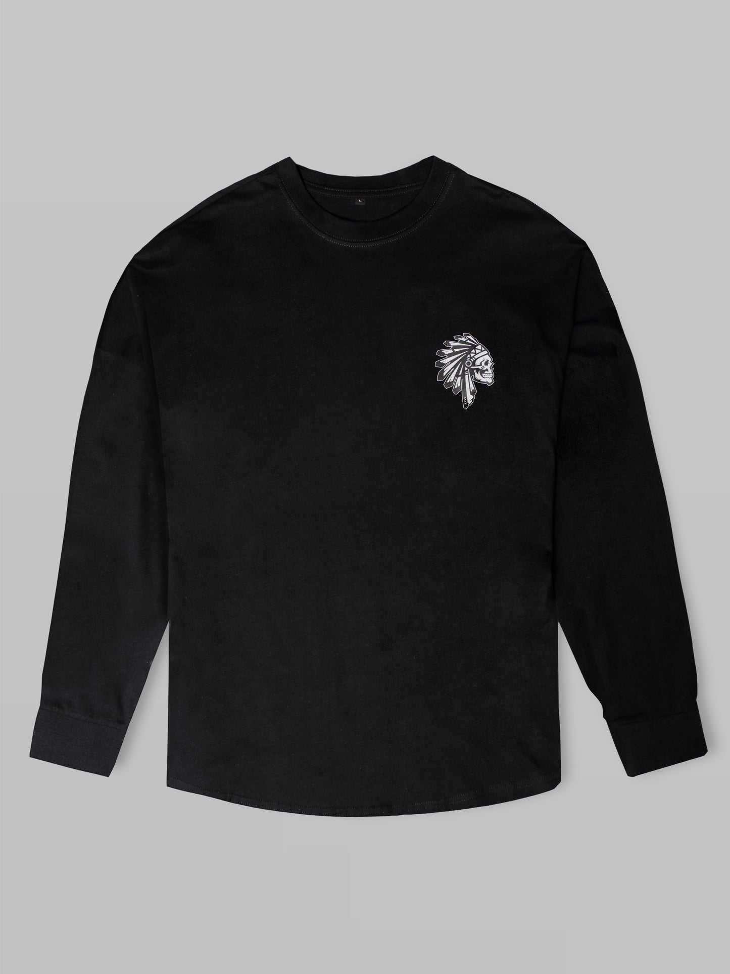 'Number 1' Oversized Long Sleeve T-Shirt Black