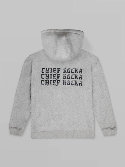 'Chief Rocka x3' Oversize Hoodie Grey