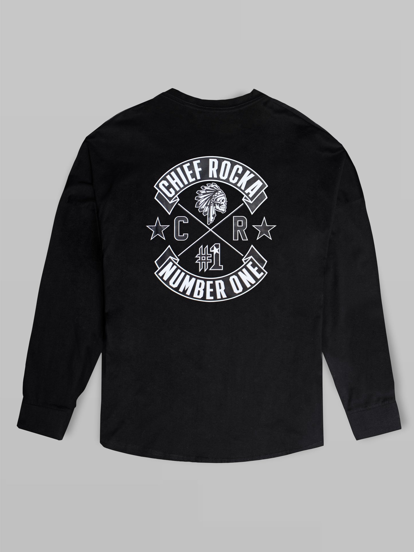 'Number 1' Oversized Long Sleeve T-Shirt Black