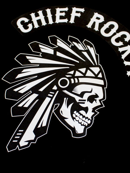 'Chief Skull' Oversized Long Sleeve T-Shirt Black