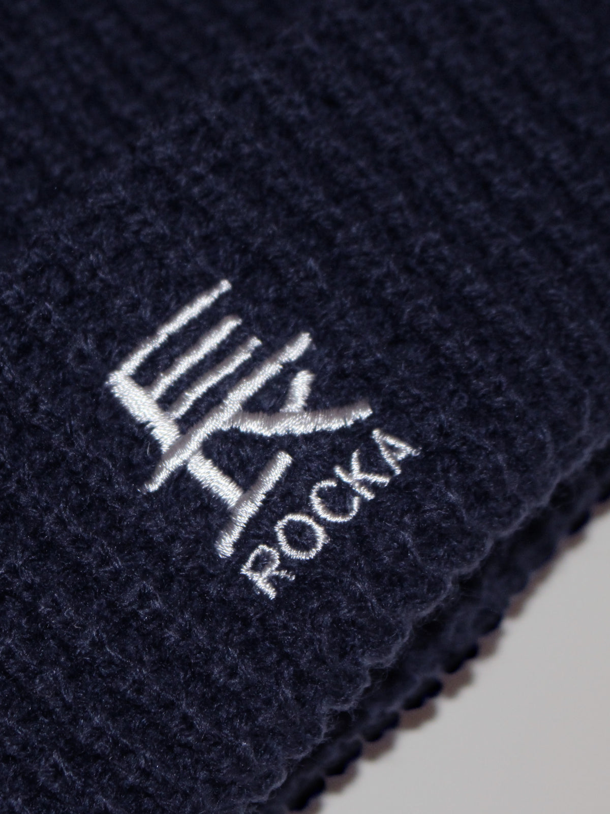 'Symbol Rocka' Waffle Beanie Navy
