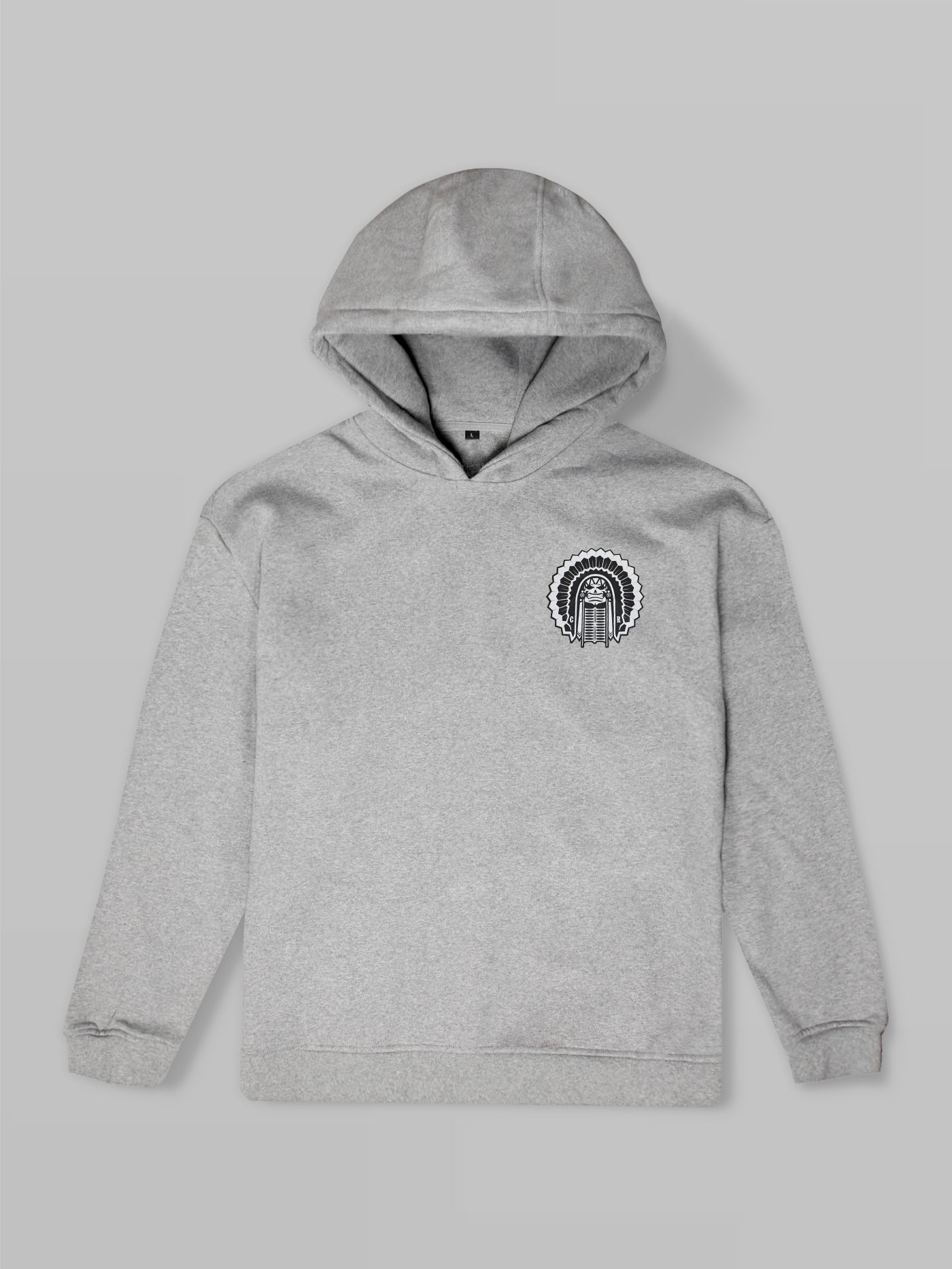 'Big Chief' Oversize Hoodie Grey