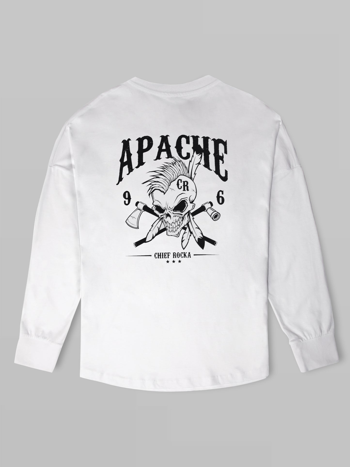 'Apache' Oversized Long Sleeve T-Shirt White